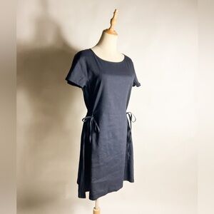 THEORY Vormond Crunch 2 Stretch Linen Short Sleeve Navy Casual Dress Women’s 4